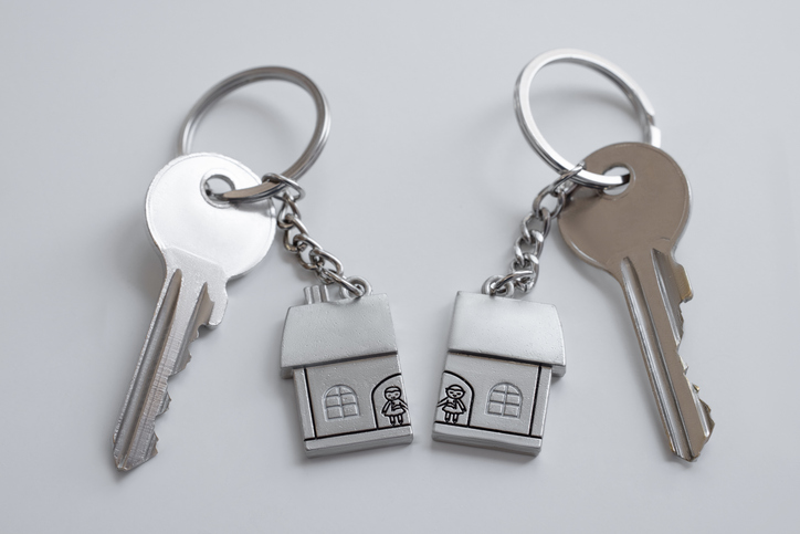 keychains of a house split in two